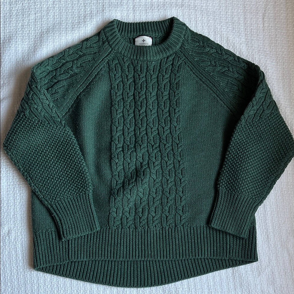Tuckernuck Green Cable Knit Sweater